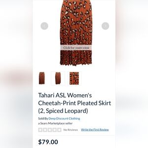 Tahari ASL Cheetah-Print Pleated Skirt